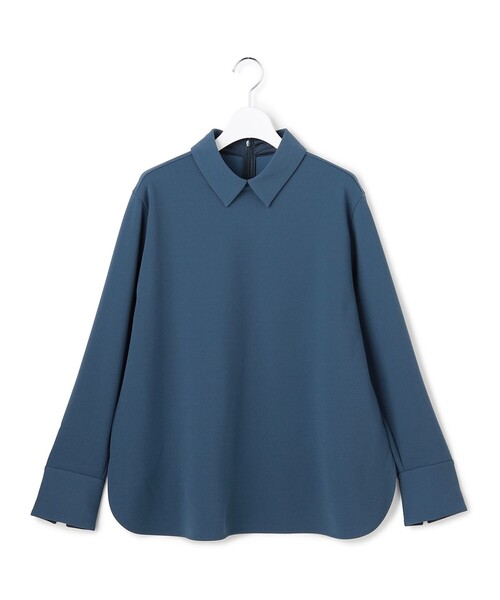 マラボーテWジョーゼット ボウタイ付きシャツカラートップス（Tシャツ