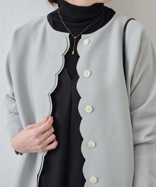 BEARDSLEY（ビアズリー）の「スカラップ比翼カーディガン