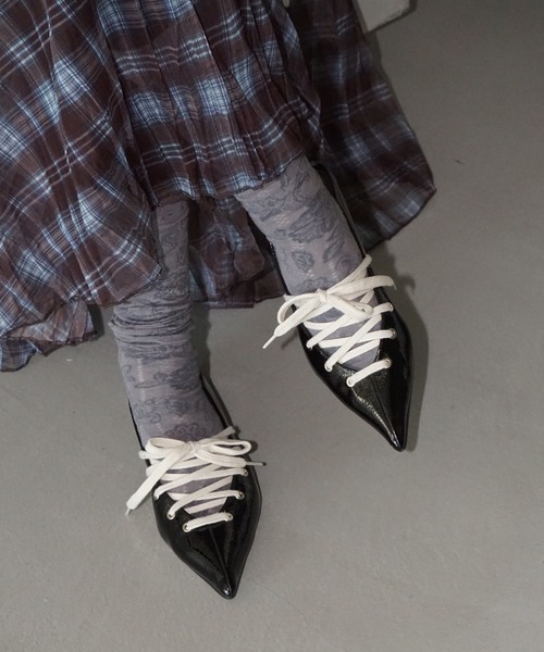 2way レースアップ ポインテッドシューズ chs25a015（パンプス