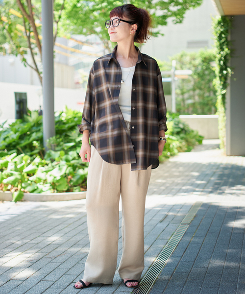 追加》メタルボタンTRチェックルーズシャツ（シャツ/ブラウス）｜Spick