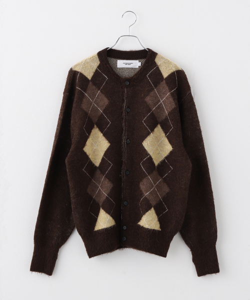 セール】【JANE SMITH】 7G WOOL JACQUARD ARGYLE CD：カーディガン
