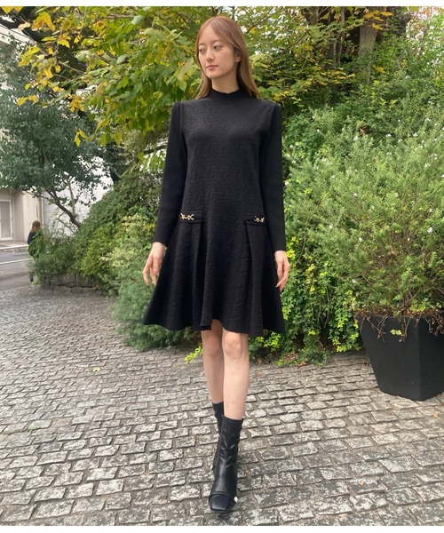 CELFORD（セルフォード）の「◇ロゴふくれジャガードニットワンピース