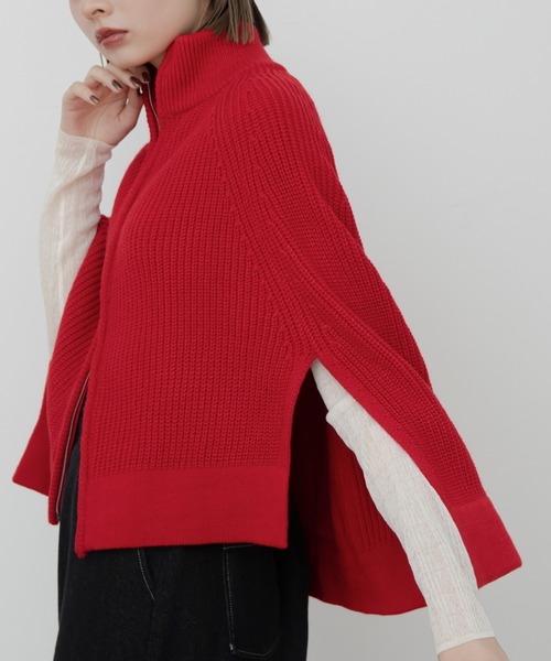 VACANCY（ヴァカンシー）の「ケープジップニット/ポンチョ（ニット