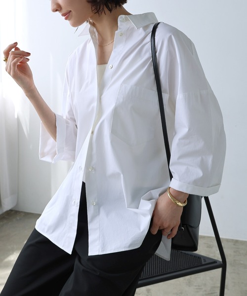 evernavy（エバーネイビー）の「コットンオーバーサイズシャツ（シャツ