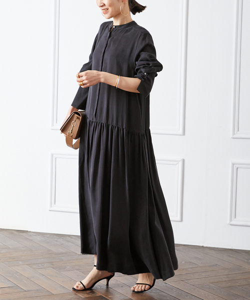 追加2》キュプラフィブリルギャザーワンピース（ワンピース）｜VERMEIL