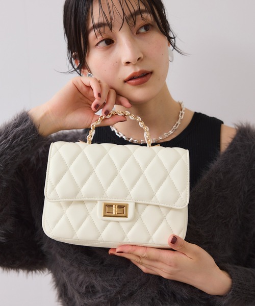 セール】チェーンハンドルキルティングショルダーバッグ/2WAY・一部WEB