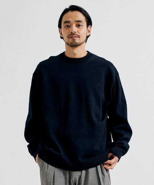 ATON/エイトン】WOOL WASHI CREWNECK SWEATER/ウール和紙クルーネック