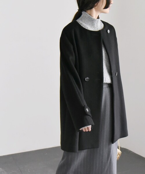 quaranciel（カランシエル）の「quaranciel: ウール ノーカラー ダブル