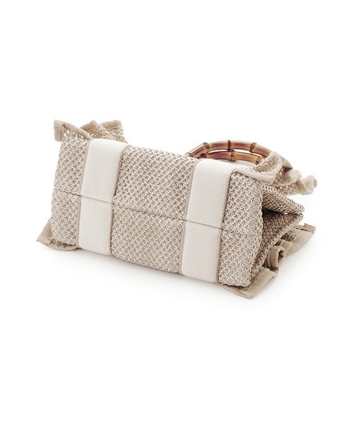 SNIDEL（スナイデル）の「フリルナチュラルロゴバンブーバッグ