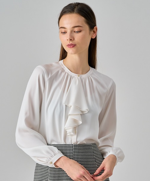 ANAYI（アナイ）の「サテンステッチフリル ブラウス（シャツ/ブラウス