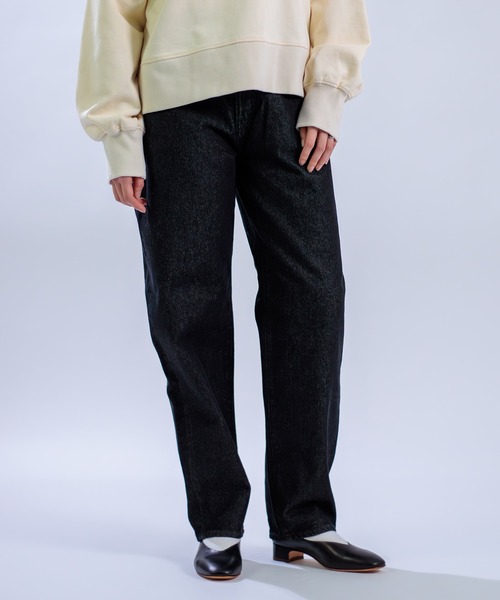 D.M.G / ディーエムジー] 12ozブラックデニム カーブラインパンツ