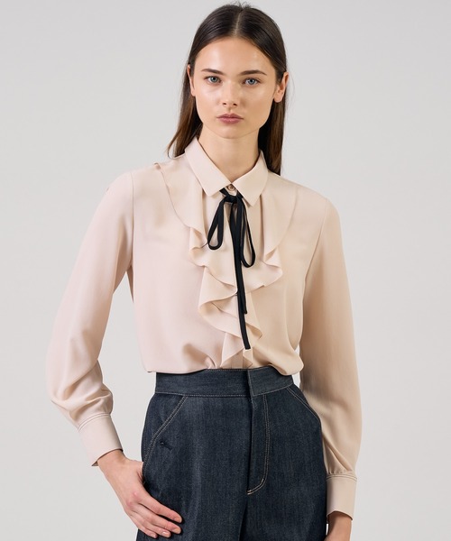 1178】アナイ ジョーゼットボウタイ ブラウス 黒 38 1178】アナイ