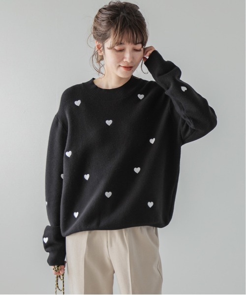 セール】ハート刺繍ニットトップス（ニット/セーター）｜AMELY