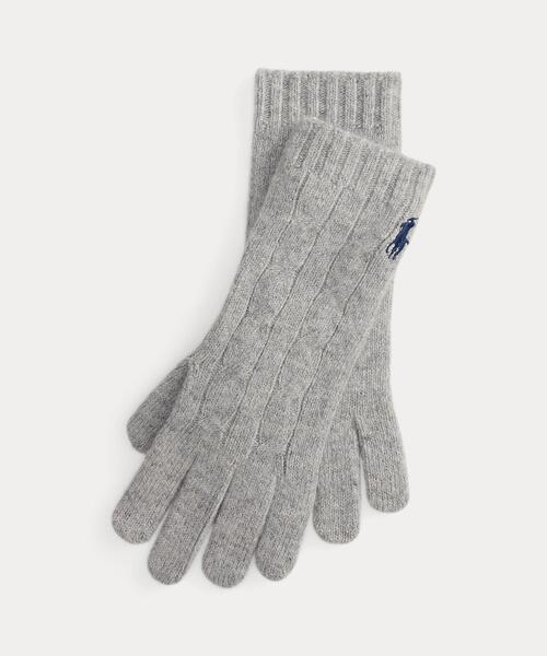 ケーブルニット ウールカシミヤ グローブ（手袋）｜POLO RALPH LAUREN