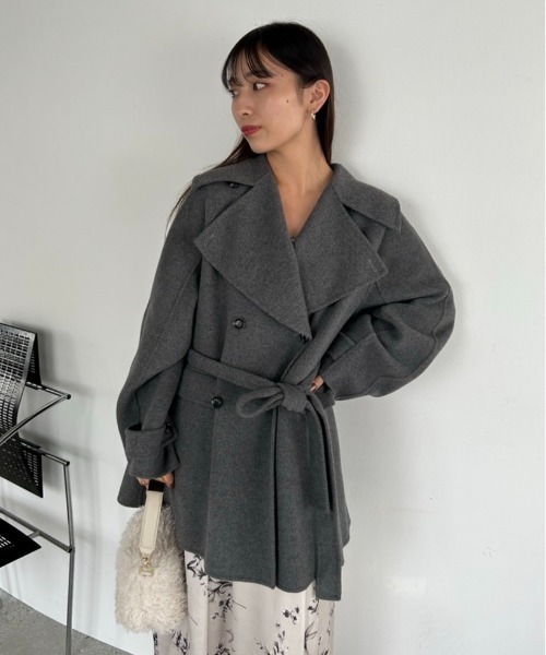 FRAY I.D（フレイアイディー）の「ウールリバーミドルAラインコート