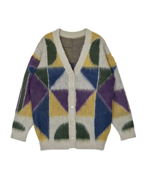 Ameri（アメリ）の「COLOR BLOCK OVER KNIT CARDIGAN（カーディガン