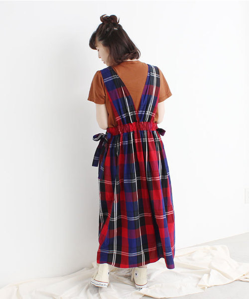 bulle de savon（ビュルデサボン）の「【別注】チェック 脇リボン