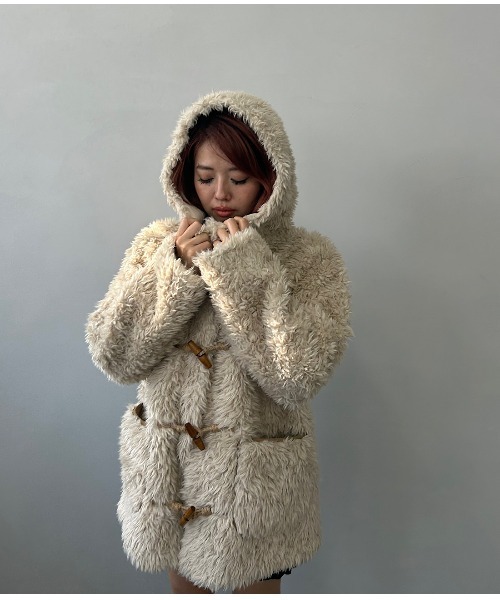 フード付き トグルボタン ファーコート FD24W235【Fano Studios