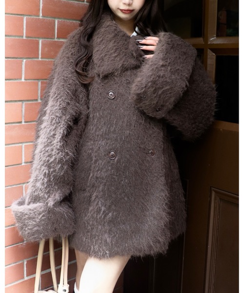 mellowneon（メロウネオン）の「3wayスタンドカラーシャギーコート