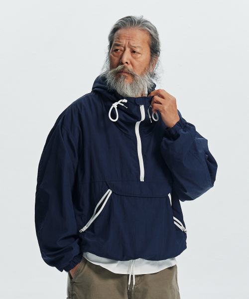 MONDRIAN LIGHT ANORAK PARKA _ NAVY（ナイロンジャケット