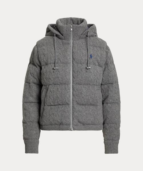 ケーブルニット ウールカシミヤ キルテッド ジャケット（その他