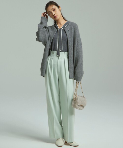 CLASSY.11月号掲載/洗える】ラクーンブレンドダブルフェイス ニット