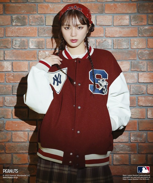 セール】MLB×PEANUTSコラボスタジアムジャンパー（スタジャン