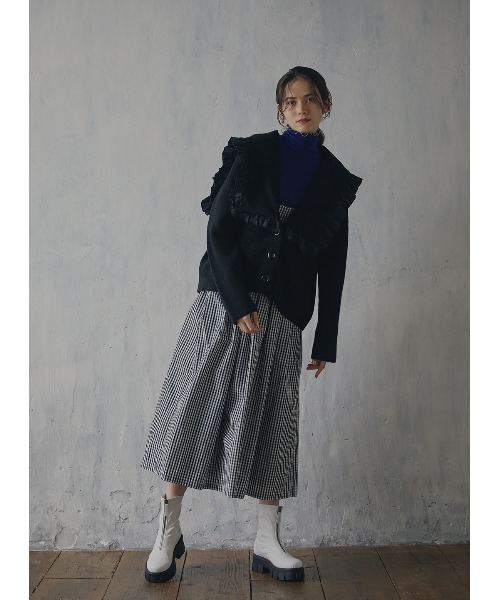 COEL（コエル）の「ビッグカラーフリルカーディガン（カーディガン