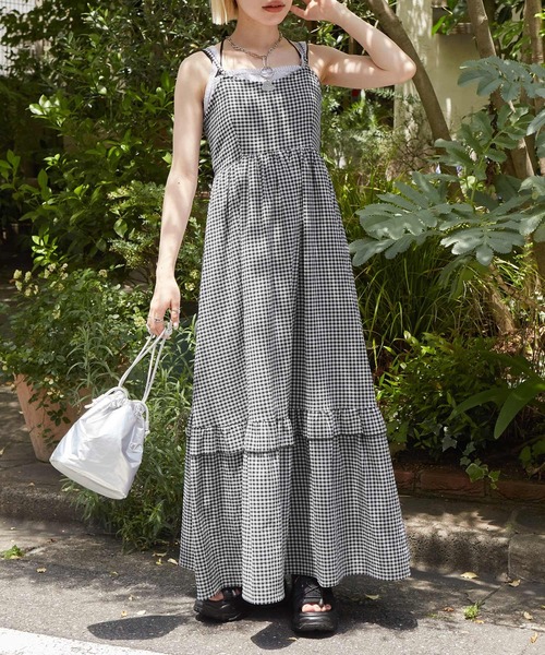 w closet（ダブルクローゼット）の「ギンガムチェックワンピース