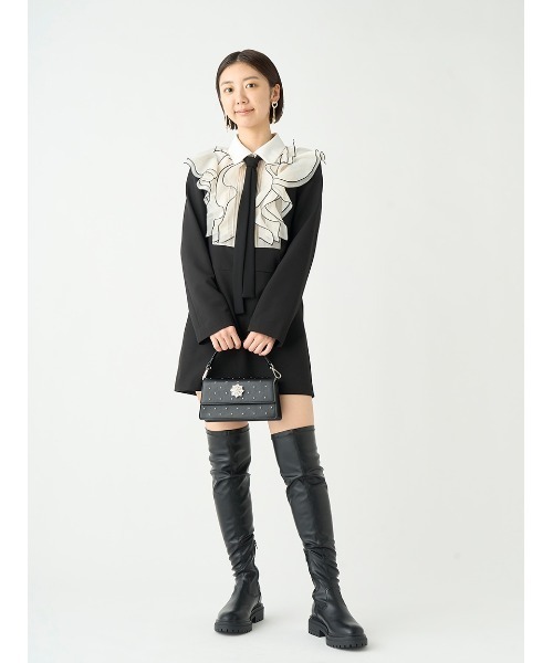 LILY BROWN（リリーブラウン）の「フロントフリルミニドレス