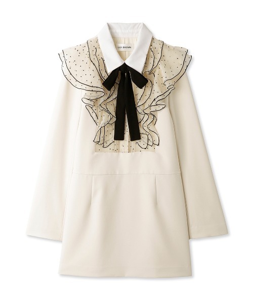 LILY BROWN（リリーブラウン）の「フロントフリルミニドレス