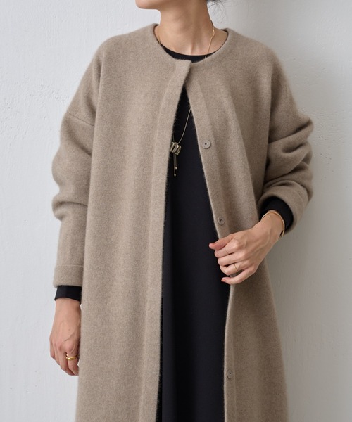 BEARDSLEY（ビアズリー）の「ニットコートロング（ノーカラーコート