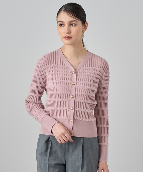 ANAYI（アナイ）の「フェザーボーダー カーディガン（カーディガン