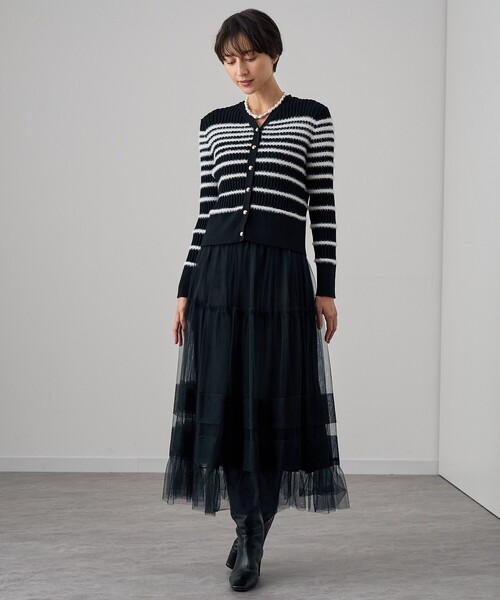 ANAYI（アナイ）の「フェザーボーダー カーディガン（カーディガン