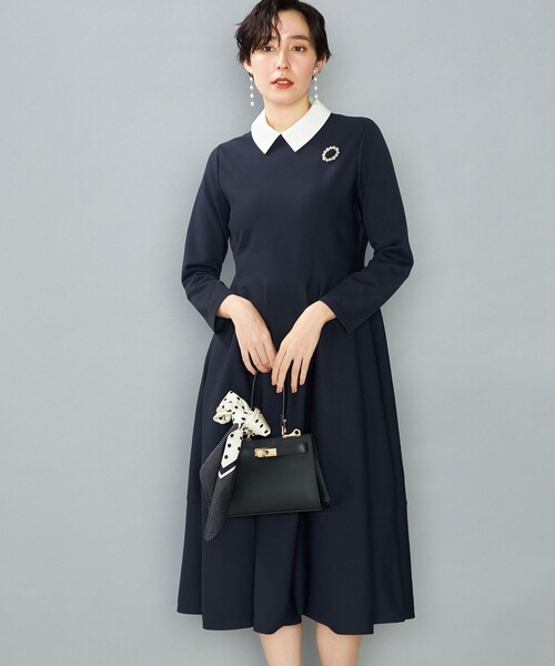 NOLLEY'S（ノーリーズ）の「《手洗い可能》白襟ワンピース（ワンピース