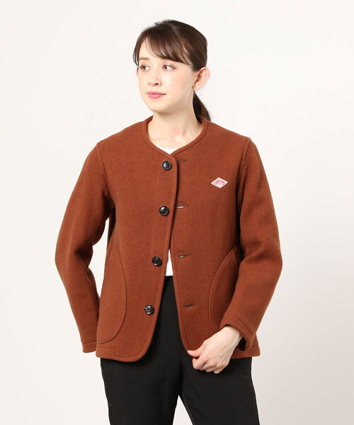 ダントン DANTON ウール オレンジ ノーカラージャケット M 36 DANTON