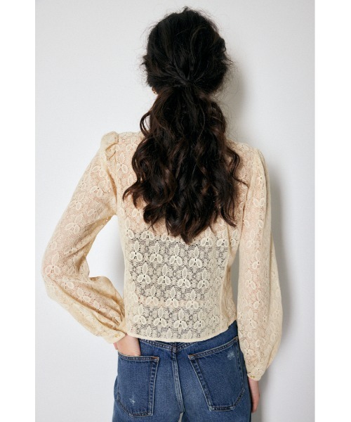 MOUSSY（マウジー）の「PUFF SHOULDER LACE ブラウス（シャツ/ブラウス