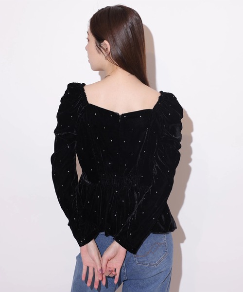 Rirandture（リランドチュール）の「ベロア刺繍ペプラムブラウス