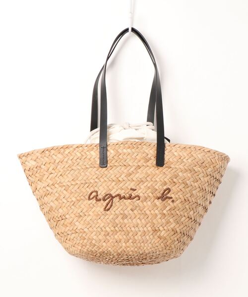美品 agnès b.VOYAGE アニエスベー スカーフ かごバッグ 天然素材