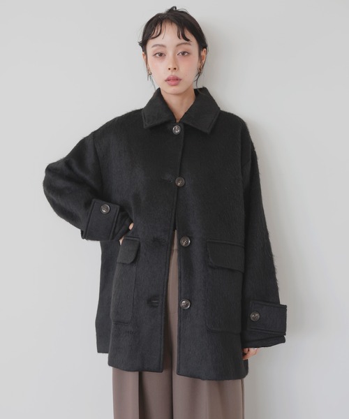LIAN（リアン）の「ステンカラーシャギージャケットコート（ステン