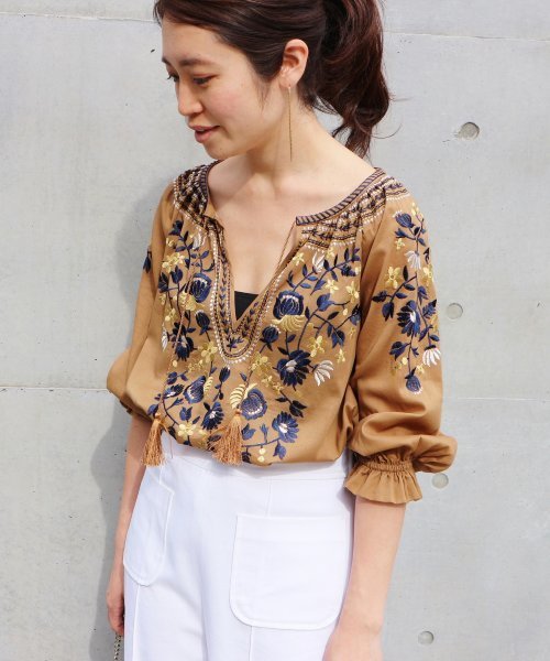 IENA（イエナ）の「エンブロイダリーブラウス 7分袖◇（シャツ