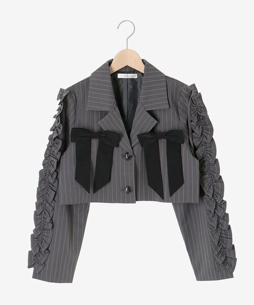 ブローチセットホイップフリルジャケット（テーラードジャケット