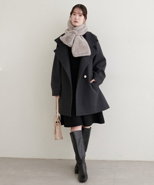 セール】〈ako〉スタンドカラーミドル丈コート（その他アウター
