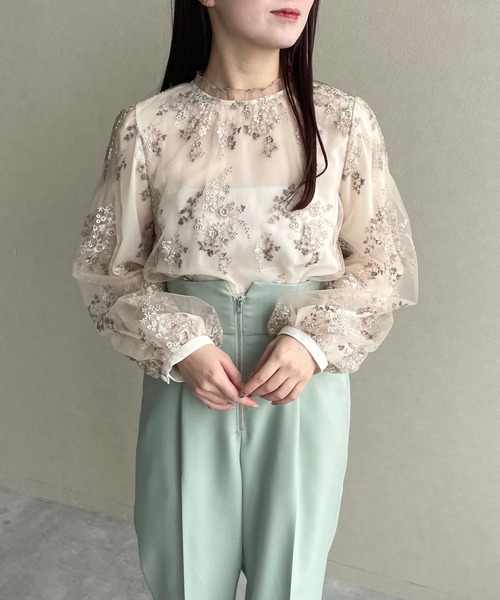 mysty woman（ミスティウーマン）の「フローラルレース刺繍ロング