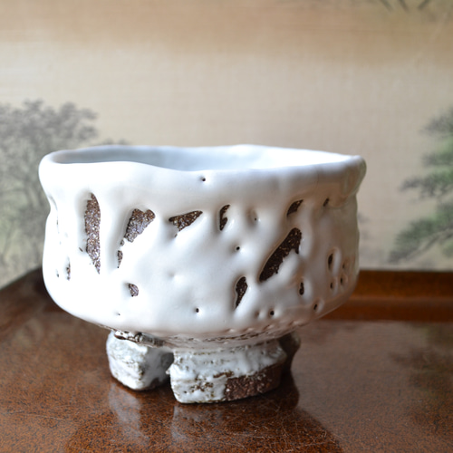 新着】鬼萩割高台ぐい呑み 酒器 桐箱付き ☆萩焼き 茶碗・めし碗 ねこ