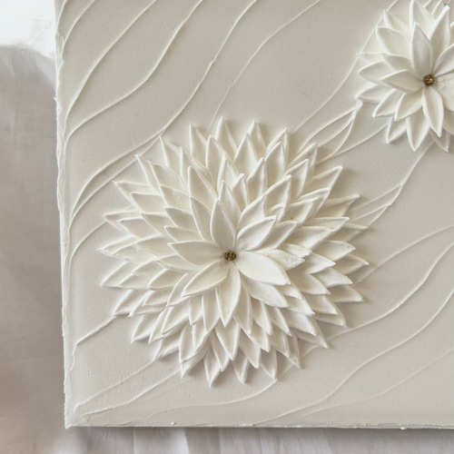 ミニアートプレゼント付き！ テクスチャーアート ホワイトアート