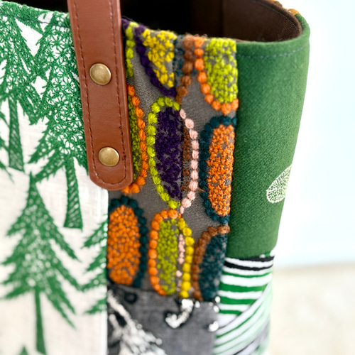 一点物 送料無料 ミナペルホネン バケツ型トートバッグ ハンドメイド