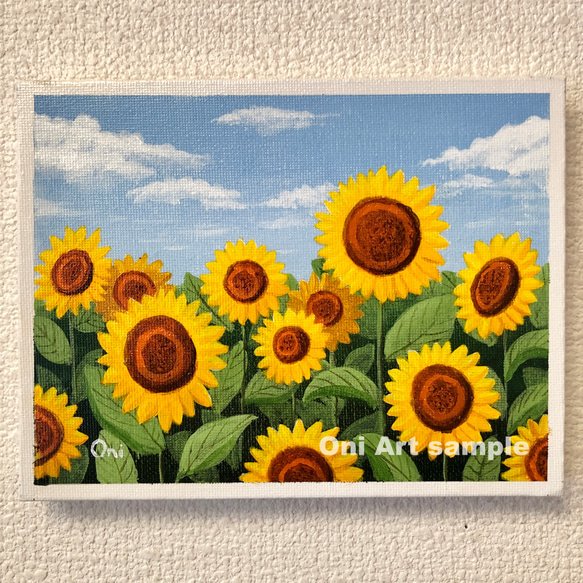 青空とひまわり」アクリル画 原画 キャンバス F0サイズ 絵画 Oni 通販