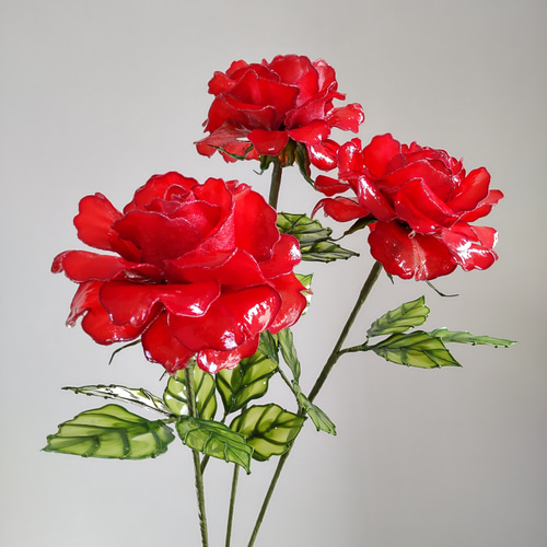 バラ♡薔薇♡赤♡ディップアート♡アメリカンフラワー アートフラワー