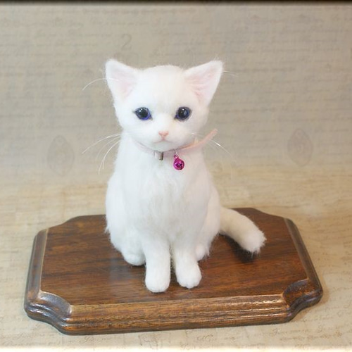 羊毛フェルト 猫 白猫ちゃん ねこ ネコ 羊毛フェルト モンブラン 通販